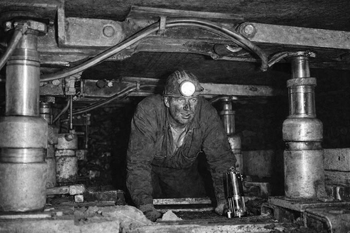 Vivian Lowe coming off the shift at Wooley Colliert, Barnsley